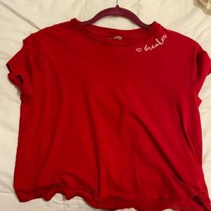 Red crop top
